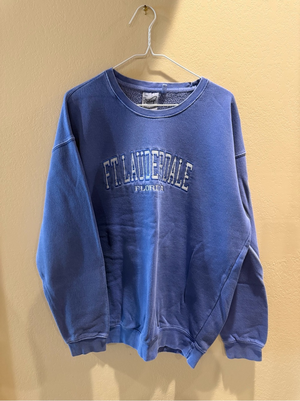 Vintage Blue Ft. Lauderdale Embroidered Crewneck Sweatshirt